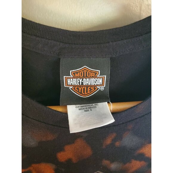 Women's Harley Davidson Black Tie-Die Design T-Shirt, Size S - Picture 3 of 7